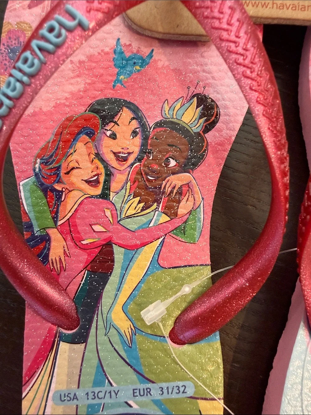 NWT Havaianas Kids Gorgeous Pink Disney Princess Sandals! Size 13/1!